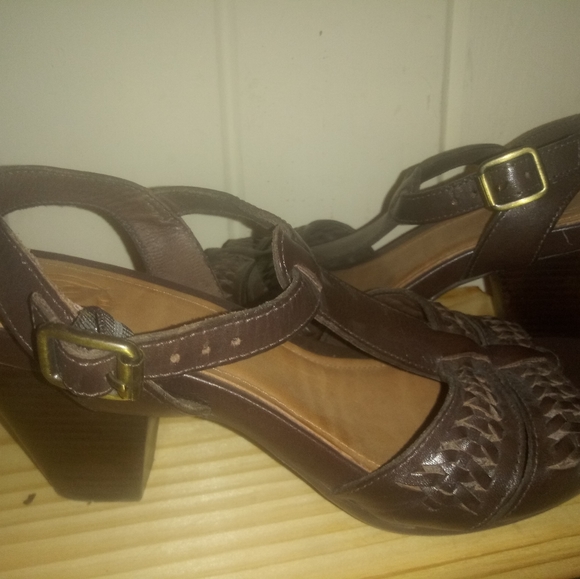 Nurture Brand Leather T Strap Heels - Picture 2 of 5